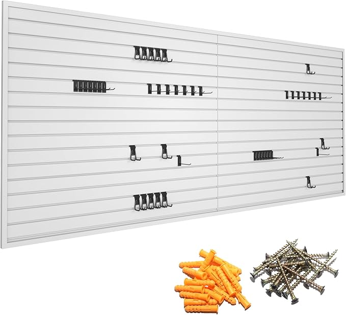 Yuzzy Slat Wall Paneling 4 x 8ft, Garage Slatwall Panel Wall Storage Systems by Yuzzy