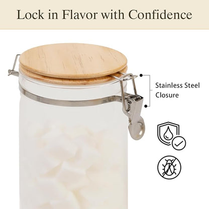 Glass Coffee Canister Set with Shelf & Spoons - Image 7