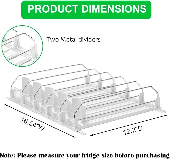 RULA Drink Organizer for Fridge, Self-Pushing Soda Can Dispenser for Mini - Image 2