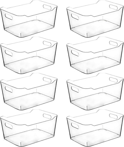 Clear Plastic Storage Bins for Kitchen Organization or Pantry Organizers and by CONTROLKITCHEN