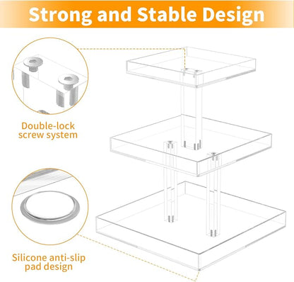 NIUBEE 3-Tier Perfume Organizer, Rectangular Tray, Sturdy Design, Space Saver - Image 6