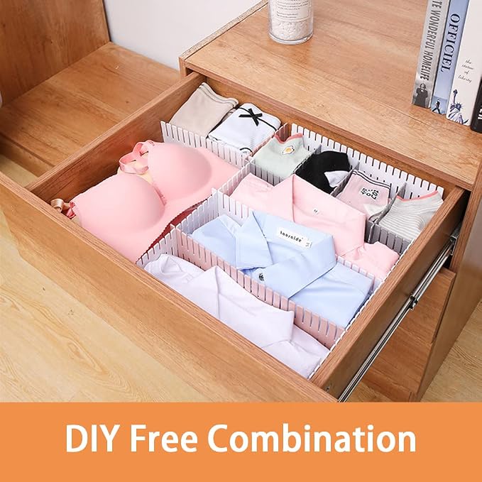 40Pcs Drawer Dividers, 14.96" x 2.76", DIY Plastic Drawer Separators, Large - Image 3