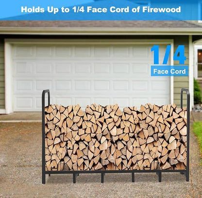 6.7ft Firewood Rack Holder, Adjustable Heavy Duty Fire Log Stacker Stand - Image 3
