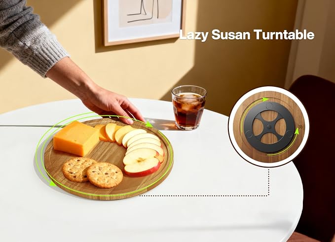 10" Acacia Wood Lazy Susan Turntable Organizer - Image 4