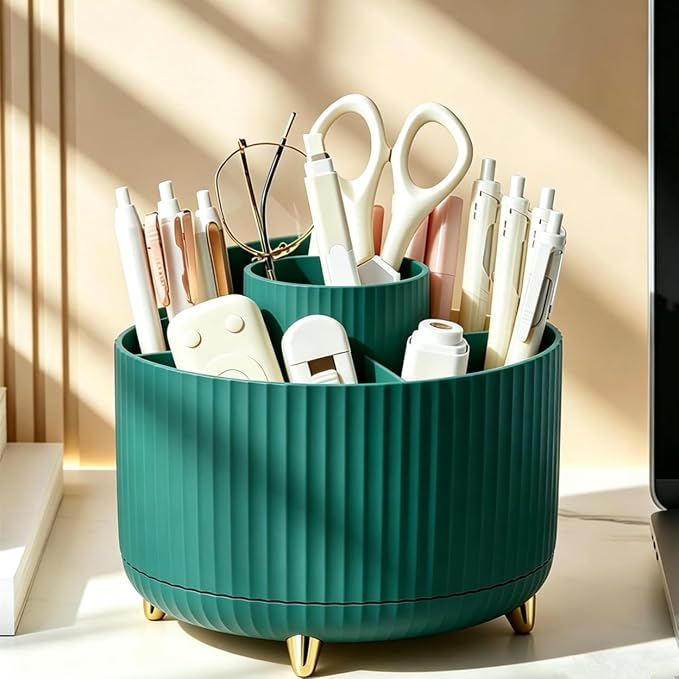 360 Degree Rotating Makeup Brush Holder Organizer Detachable Design 5 Slot Make - Image 6