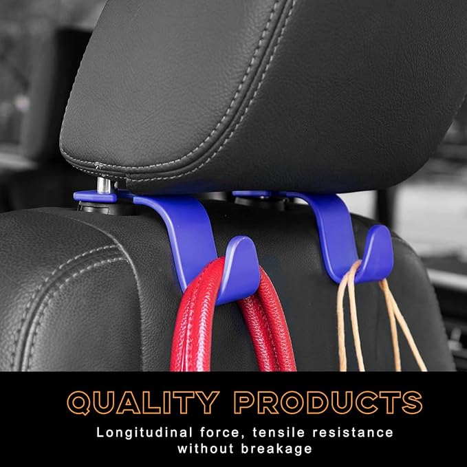 povtii 4PCS Car Seat Headrest Hook, Auto Back Seat Hanging Storage Organizer - Image 5