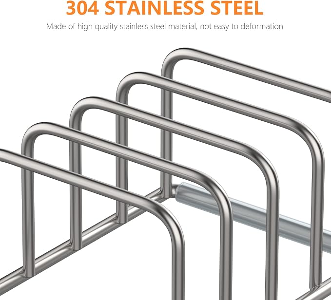 Cutting Board Holder, 2PSC Cutting Board Organizer Rack, 304 Stainless Steel - Image 3