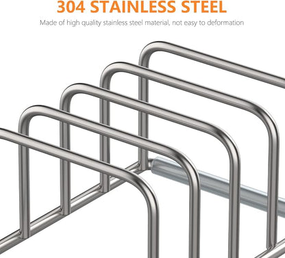 Cutting Board Organizer Stand Holder, 304 Stainless Steel Chopping Board Holder - Image 3