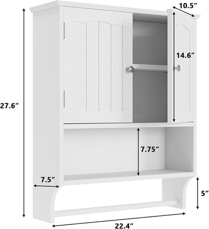 Bathroom Cabinet, Wall Mount, Towel Rack, Over The Toilet Storage Cabinet - Image 2