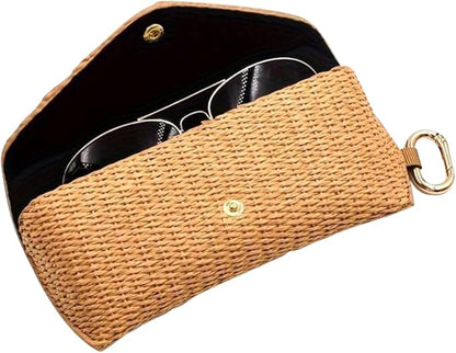 Glasses Case - Woven Straw Style Soft Box by Unknown