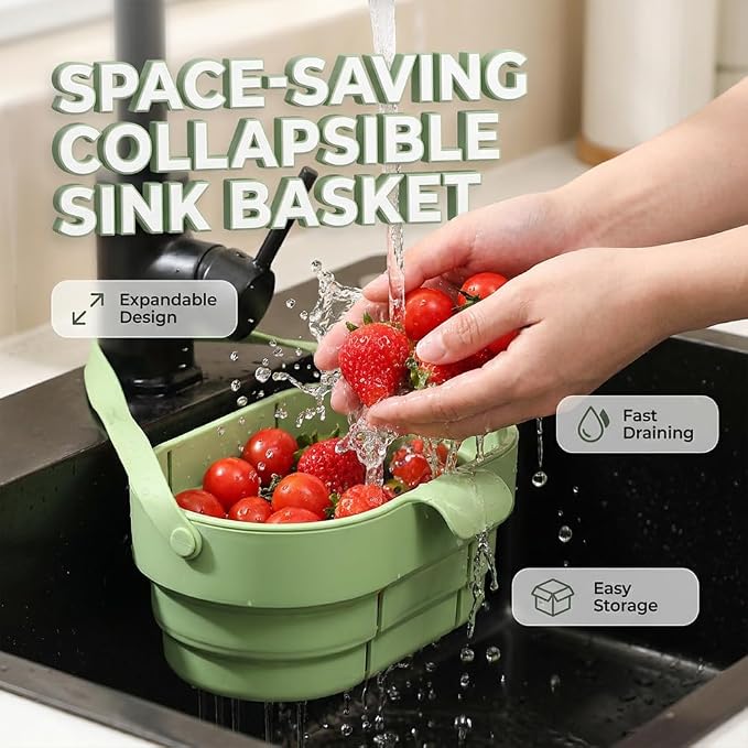 Foldable Hanging Kitchen Sink Drain Basket, 2026 New Faucet Hanging Basket - Image 2