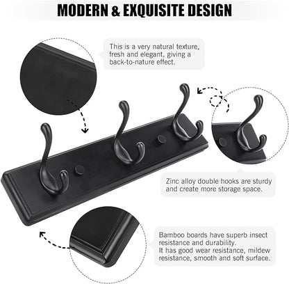 Wooden Coat Rack, Wall-Mounted Organizer - Image 4