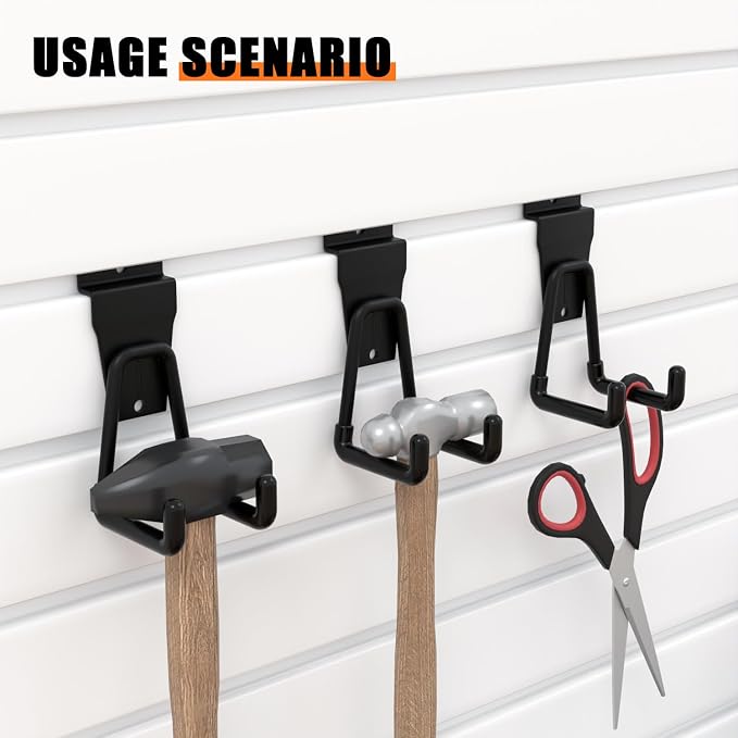18-Pack Heavy-Duty Slatwall Hooks in Black, Firmly and Durable Garage Wall - Image 6
