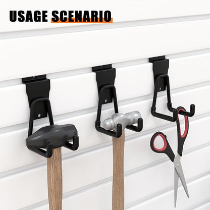18-Pack Heavy-Duty Slatwall Hooks in Black, Firmly and Durable Garage Wall - Image 6