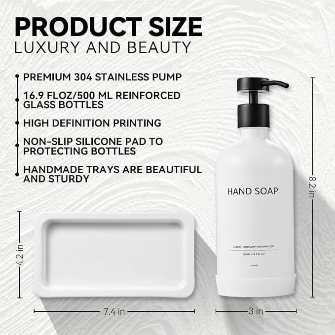 Glass Kitchen Soap Dispenser Set - Image 2