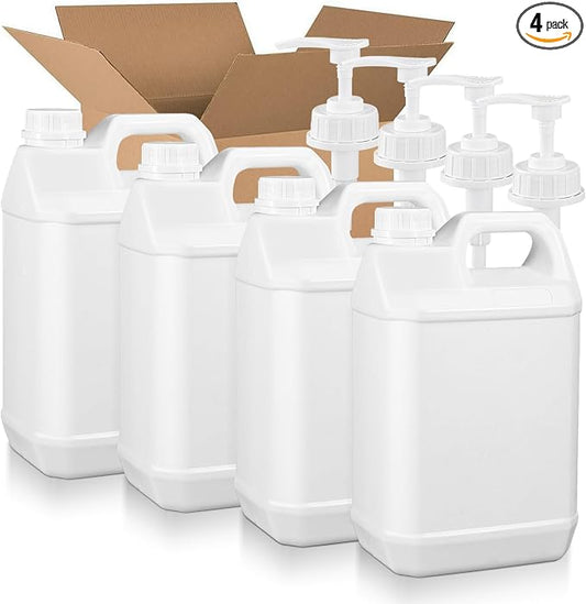 1 Gallon Plastic F-Style Jug Reusable Food-Safe, Heavy-Duty HDPE Containers by UMETASS