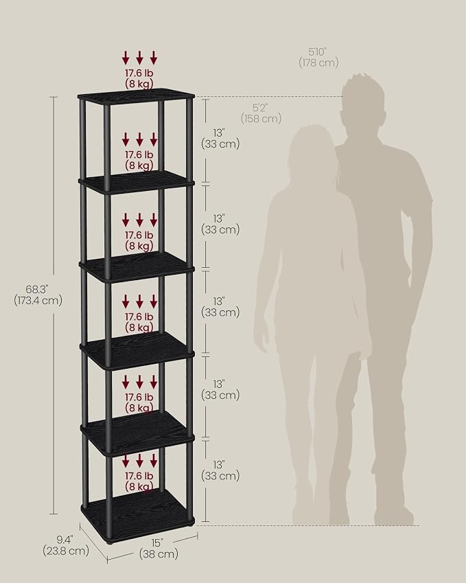 VASAGLE Superfast Toolless Assembly, 6-Tier Shelf - Image 2