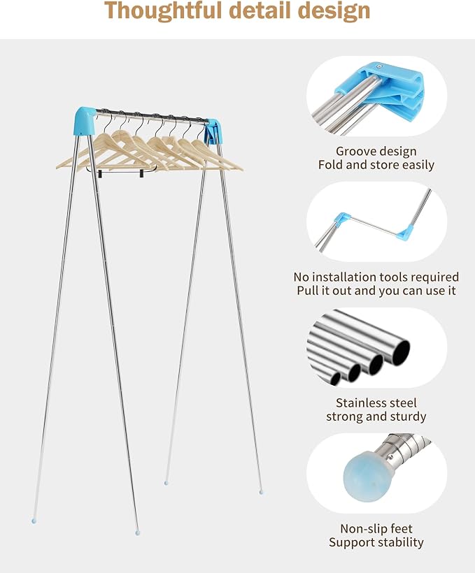 Travel Garment Rack, Portable and Foldable，Folding Clothes Rack - Image 6