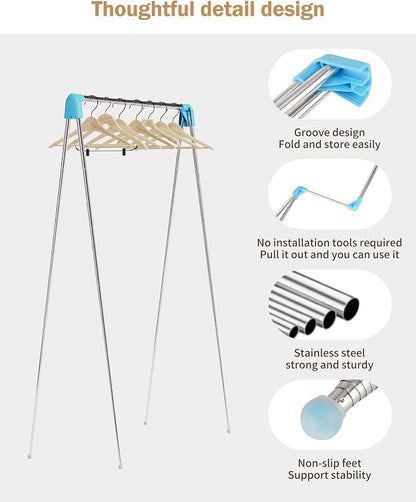 Travel Garment Rack, Portable and Foldable，Folding Clothes Rack - Image 6