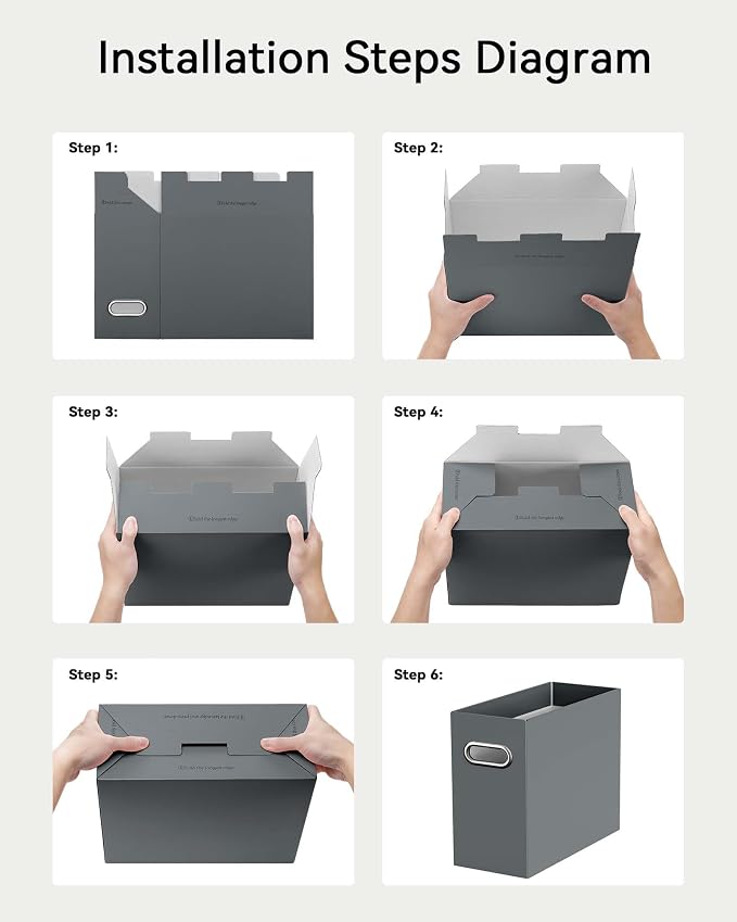 Portable Collapsible Cardboard File Box - Image 5