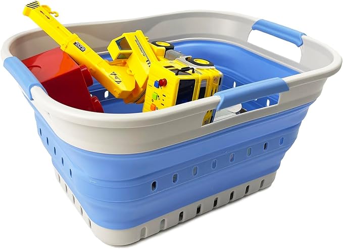 SAMMART Collapsible Plastic Rectangular Laundry Basket - Image 3