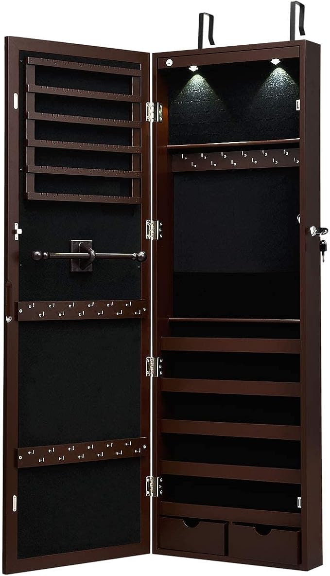 Giantex Jewelry Armoire Wall Door Mounted, Lockable Jewelry Cabinet - Image 9