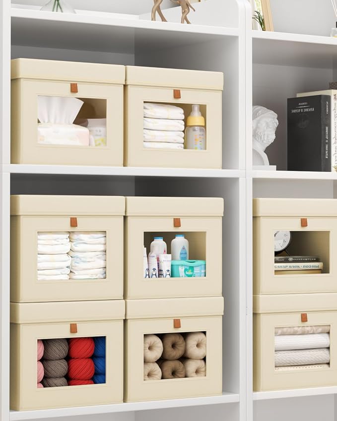 Homsorout Storage Bins with Lid – Closet Organizer with Side Opening and Clear - Image 6