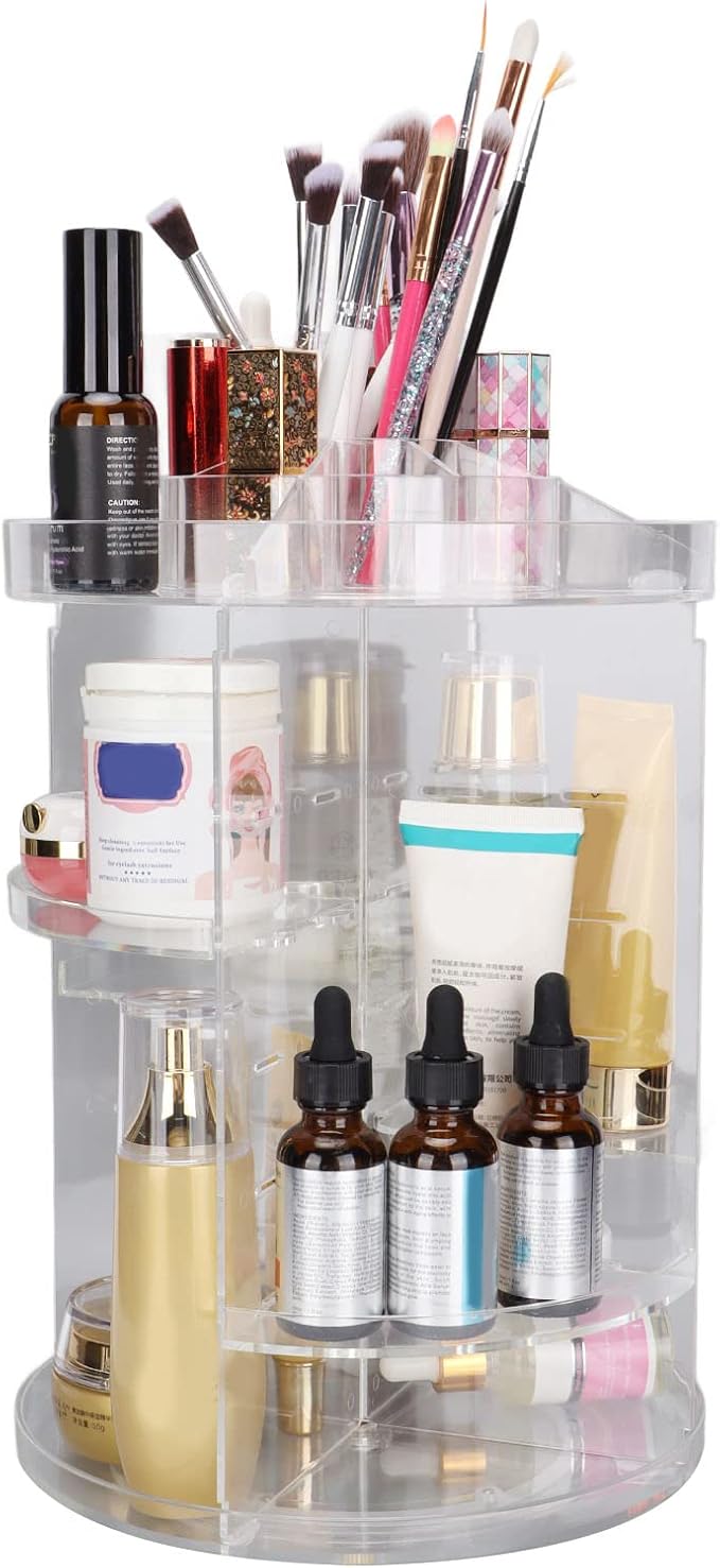 Makeup Organizer, 360 Degree Rotating Adjustable Large Capacity Jewelry Storage - Image 8
