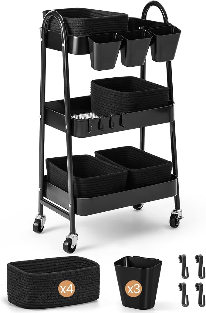 3-Tier Rolling Utility Cart by AOZITA