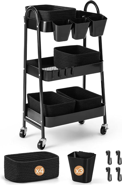3-Tier Rolling Utility Cart by AOZITA