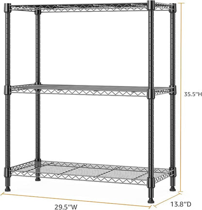 750 lbs 3 Tier Storage Rack Metal Wire Shelving Unit, Storage Standing Shelf - Image 3