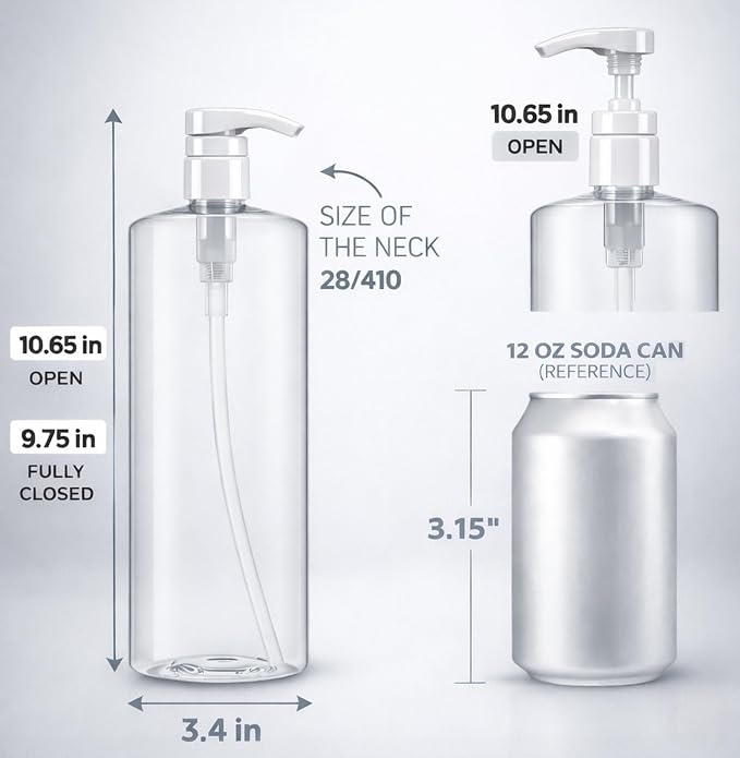 Bar5F Pump Bottle Empty for Shampoo Conditioner Body Wash Lotion BPA-Free - Image 9