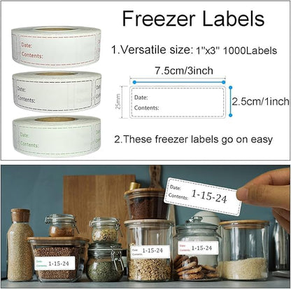 Freezer Labels 4 Rolls 2000pcs, 1x3 inch - Image 2