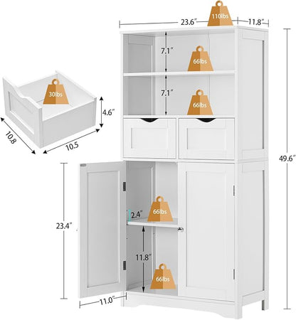 Iwell Tall Bathroom Cabinet, Storage Cabinet - Image 3