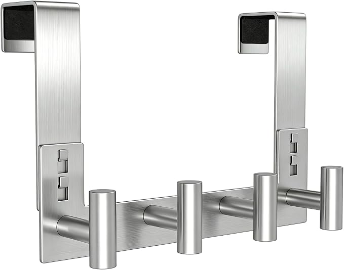 PMMASTO Over The Door Hooks, Fits 1-3/4" Thick Door No Drill Hooks by PMMASTO