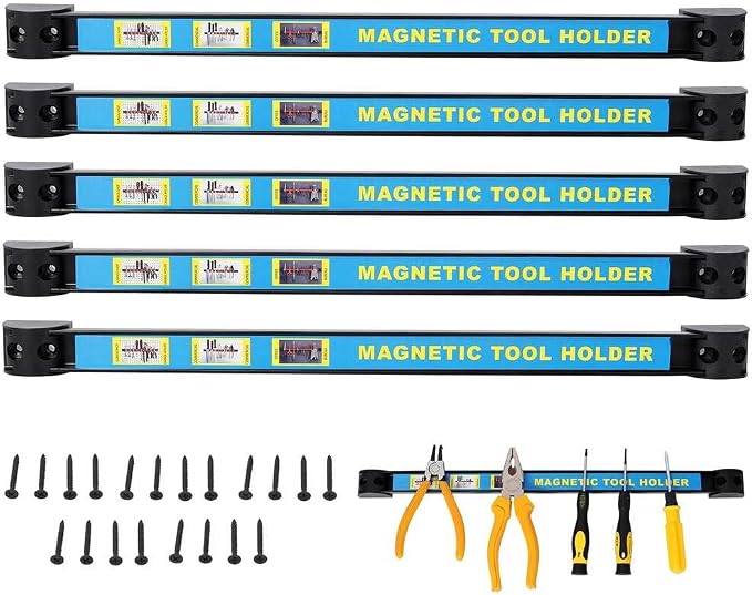 Magnetic Tool Holder 5 Pack, Wall Mounted Metal Tool Organizer Rack by SRECELL
