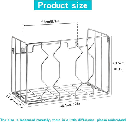 YQh Wall Mount Kitchen Wrap Organizer Rack, Cabinet Storage Basket, Aluminum - Image 3