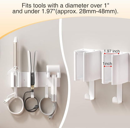 Hair Tool Organizer Wall Mount, Hair Dryer Holder, Curling Iron Storage - Image 6