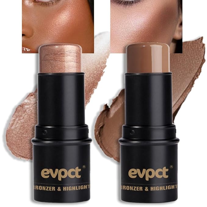 evpct 2Pcs Face Cream Contour Bronzer Sticks Makeup Highlighter Highlight by evpct