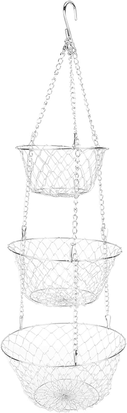 3‑tier Hanging Basket, Hanging Fruit and Vegetable Basket, Heavy Duty Wire by Unknown
