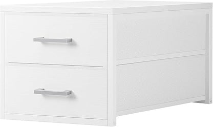 BOLUO Stackable Storage Drawers Closet Organizers and Storage Fabric White 2 by BOLUO