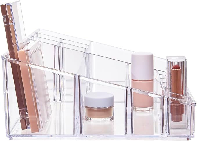 STORi Audrey Clear Vanity Makeup Organizer | 15-Compartment Holder - Image 6