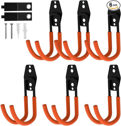 Garage Hooks, 6 Pack Large Round Wall Hooks by CRXCRC