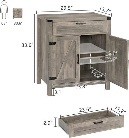 VINGLI Modern Farmhouse Sideboard Buffet Cabinet - Image 3