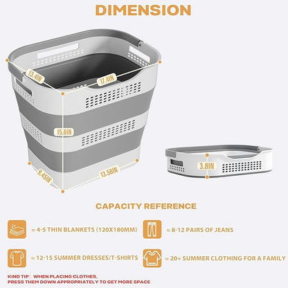 43L+43L Collapsible Laundry Baskets plastic, Pop Up Laundry hamper/Storage - Image 5