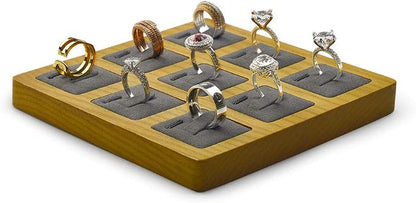 Jewelry Ring Display Tray Solid Wood Display Rings Stand Storage Jewelry by Woodten
