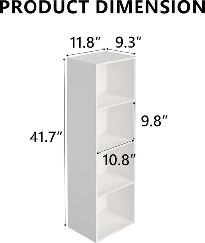 Wooden 4 Cube Storage Organizer, 4 Tier Storage Cubes Storage Display Cubby - Image 3