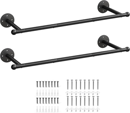 OROPY 33" Industrial Pipe Clothing Rack, Wall Mounted Clothes Rack 2 Pack | - Image 9