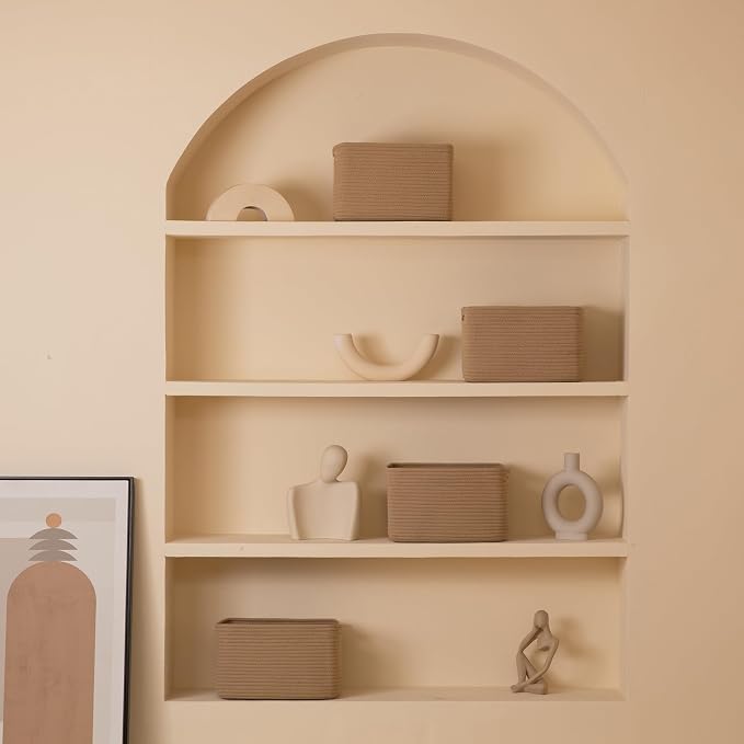 4 Pack Storage Baskets for Organizing, Woven Baskets for Shelves - Image 7