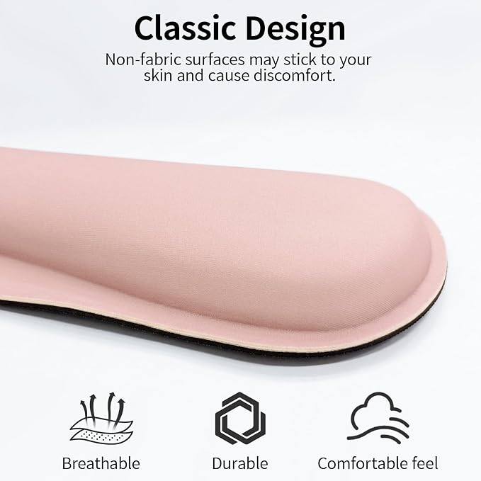 Bloss 2 Pink Wrist Rest for Mouse & Keyboard, Ergonomic Wrist Support | Soft - Image 7